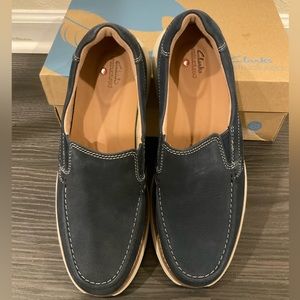 Clarks Navy Nubuck Shoes